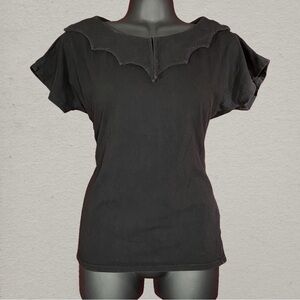 SOLD: Indie Goth Bat Collar Top – Made in USA – Size M